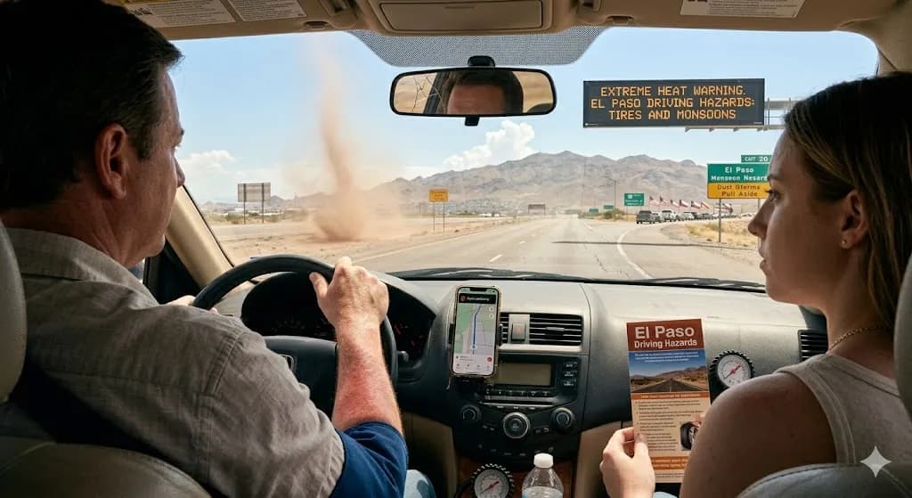 Peligros de Conducir en Verano en El Paso: Calor, Reventones y Fatiga